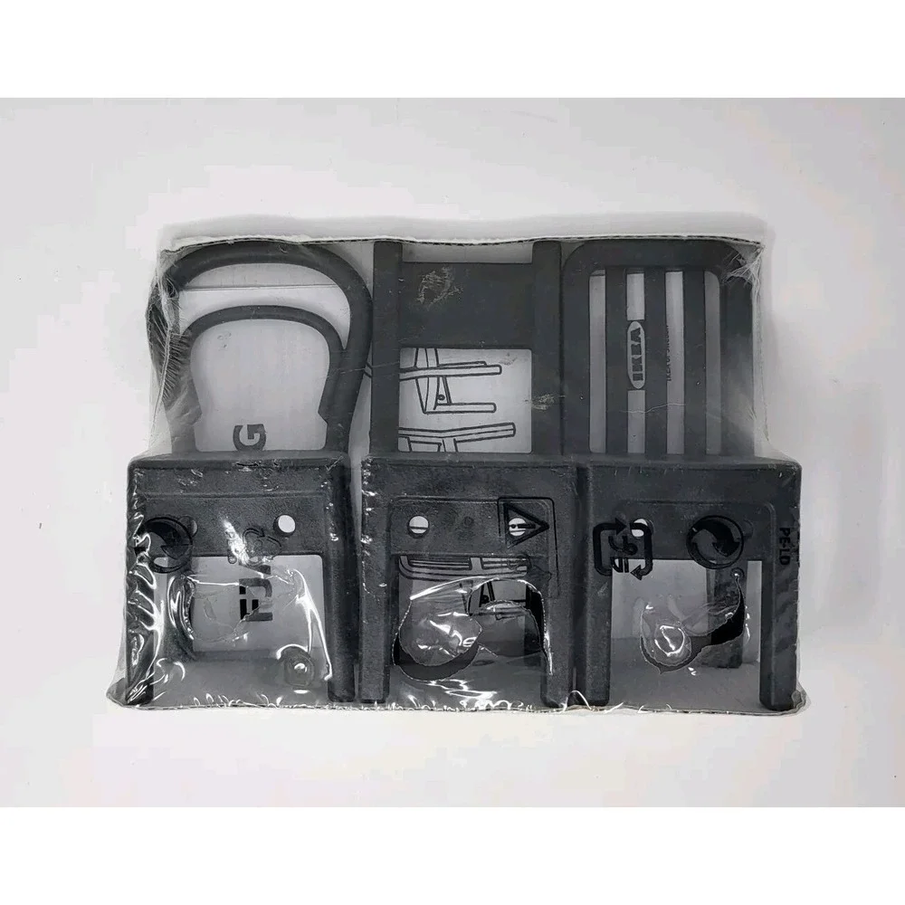 NWT IKEA Fjantig Black Chair Hooks Set Wall Mounted Hangers 3 Pack Chairs